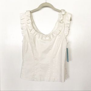 Antonio Melani Ivory Ruffle Tank Top